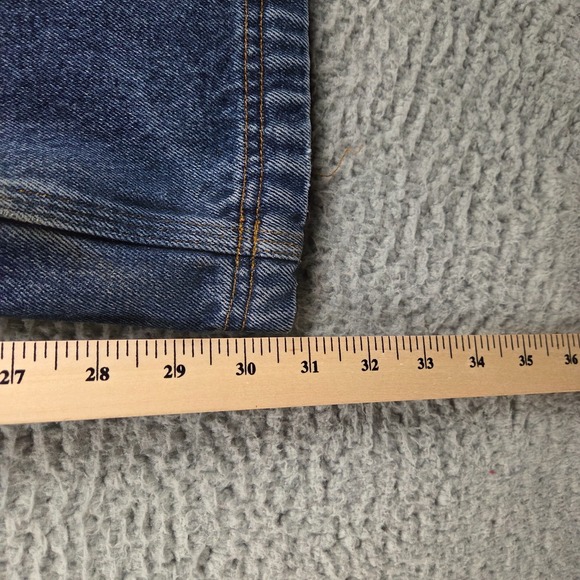 Duluth Trading Jeans Mens 36x32 (34x31) Blue Denim Workwear Distressed - Picture 7 of 14